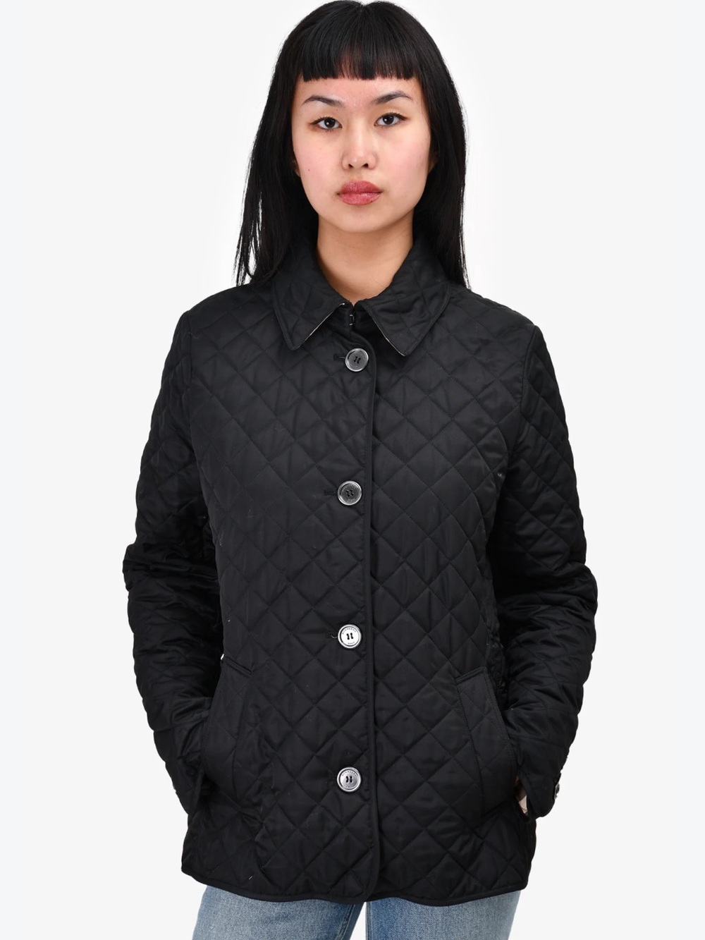 Burberry Brit Authentic Black Quilted Jacket Size X-LARGE